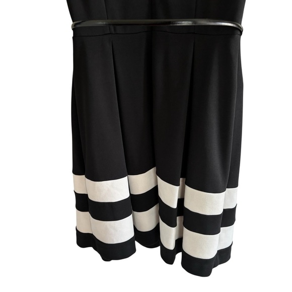 Calvin Klein Fit & Flare Dress Size 8 Office Belted Sleeveless Classic Chic - Picture 8 of 16